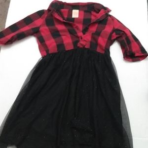 Winter- girls- plad - dress